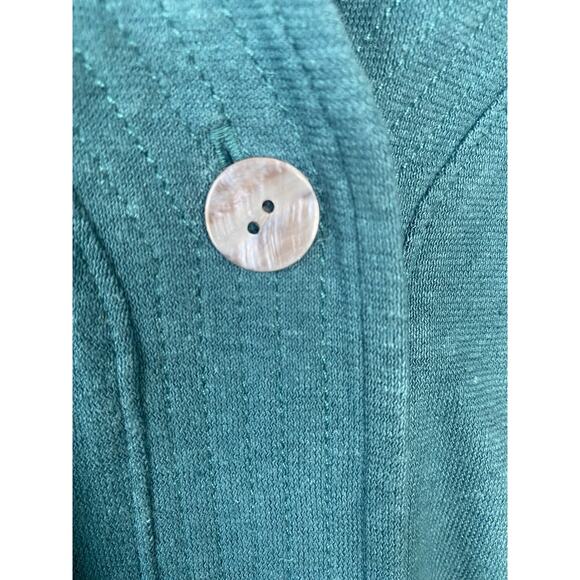 Pure Jill Womens Size 4X Green Hemp Cotton Short Sleeve Shell Button Front Top - Picture 9 of 9